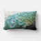 Elegant Peacock Feathers Lumbar Throw Pillow