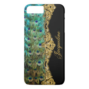 Elegant Peacock Feathers Vintage Baroque Rococo iPhone 8 Plus/7 Plus Case