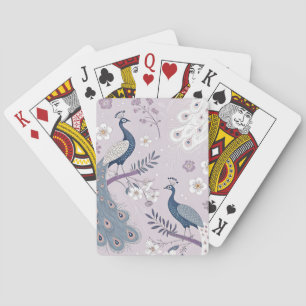Elegant Peacock Floral Vintage (11) Playing Cards