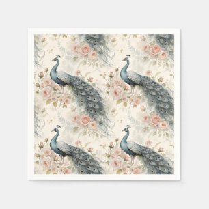 Elegant Peacock Floral Vintage (2) Napkin
