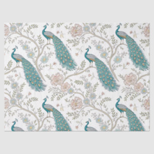 Elegant Peacock Floral Vintage (6) Tissue Paper