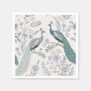 Elegant Peacock Floral Vintage (7) Napkin