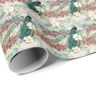 Elegant Peacock Gift Wrap Wrapping Paper
