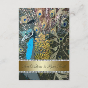 Elegant Peacock Gold Reception Invitation