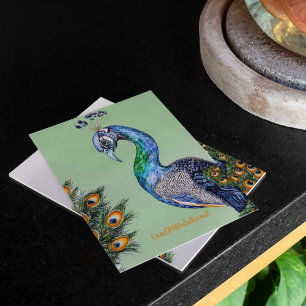 Elegant Peacock Graduation Folded Greeting Card