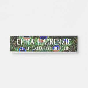 Elegant Peacock Hanging Door Sign Name Plate