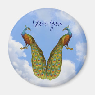 Elegant Peacock I Love You Magnet