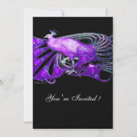 ELEGANT PEACOCK IN PURPLE ,BLACK WEDDING PARTY
