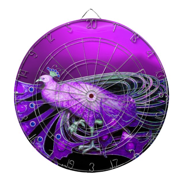 ELEGANT PEACOCK IN PURPLE DARTBOARD (Front)