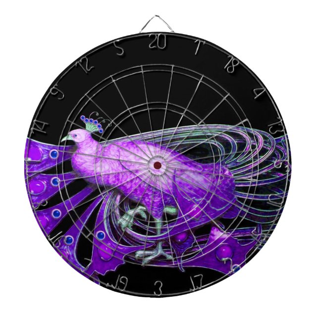 ELEGANT PEACOCK IN PURPLE DARTBOARD (Front)