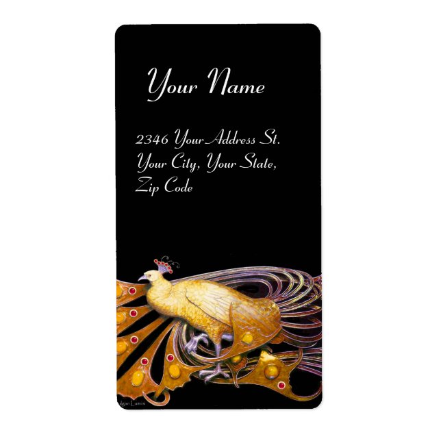 ELEGANT PEACOCK IN YELLOW AND BLACK (Front)