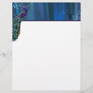 Elegant Peacock Letterhead Stationery