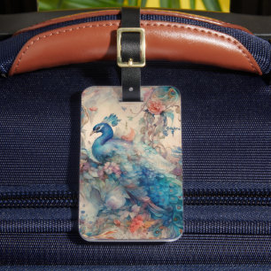 Elegant Peacock Luggage Tag