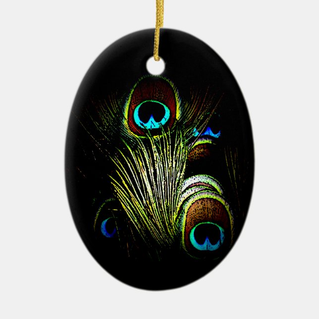 Elegant Peacock Ornament Set 1121 (Front)