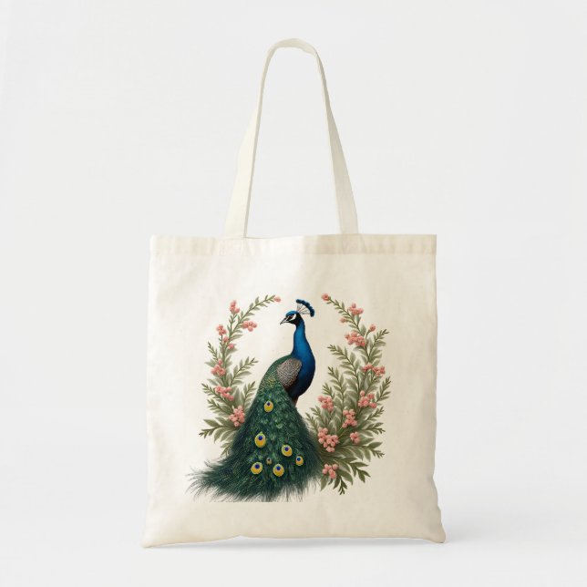 Elegant Peacock Shopping Bag (Front)