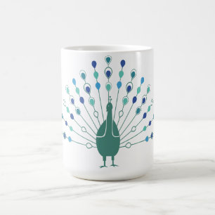 Elegant Peacock Silhouette Coffee Mug