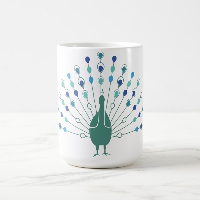 Elegant Peacock Silhouette Coffee Mug (Center)