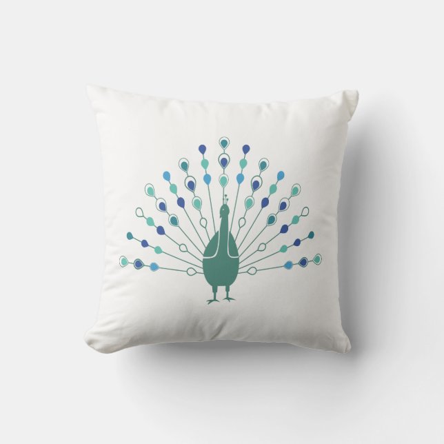 Elegant Peacock Silhouette Cushion (Front)