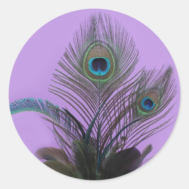 Elegant Peacock Sticker (purple) (Front)