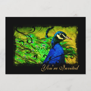 Elegant Peacock Swirl All Occasion Invitation