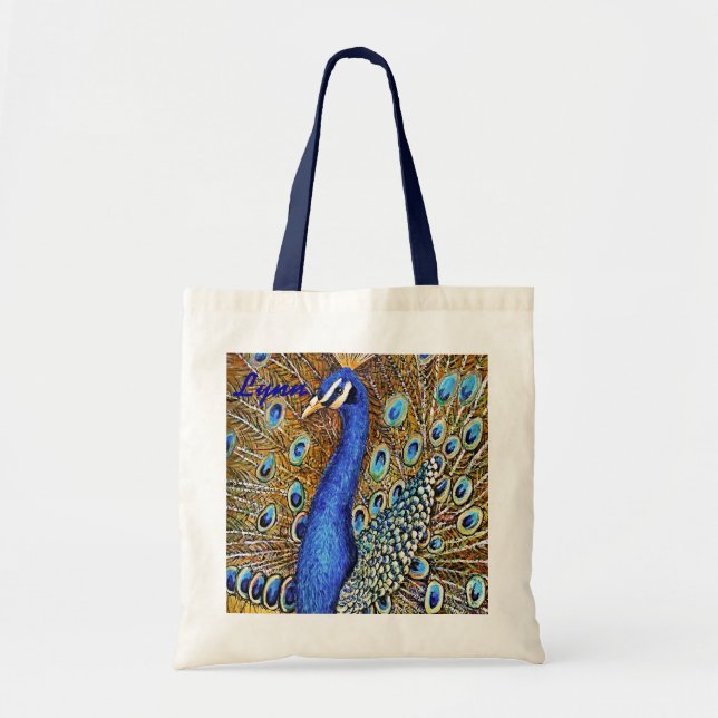 Elegant Peacock Tote (Front)
