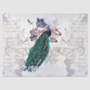Elegant Peacock Vintage Illustration Ephemera Tissue Paper
