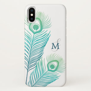 Elegant Peacock Vintage Monogram iPhone X Case