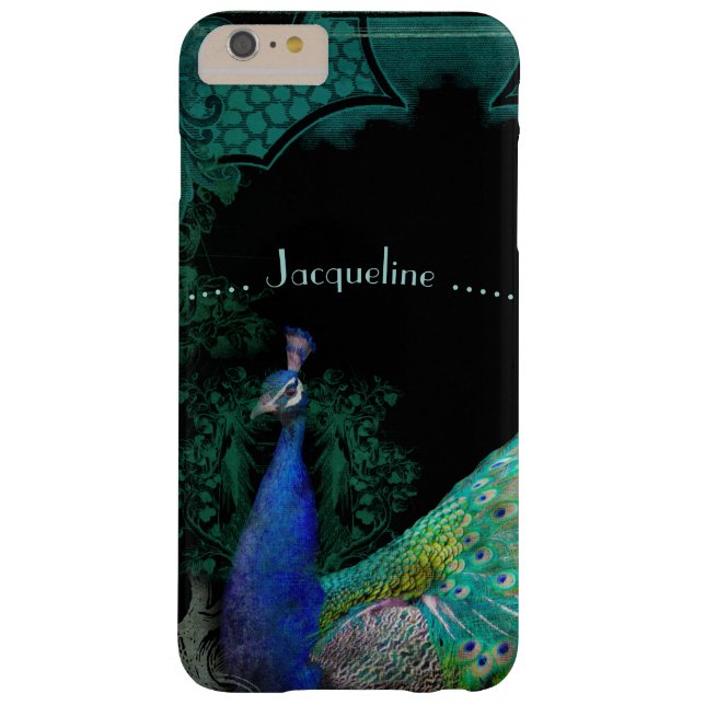 Elegant Peacock w Scrolls Personalised Designer Case-Mate iPhone Case (Back)