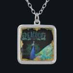 Elegant Peacock w Vintage Scrolls Baroque Roccoco Silver Plated Necklace<br><div class="desc">This decorative fashion accessory design features an elegant full face, side view of a peacock bird with spread tail feathers. The peafowl has a moody regal presence. Beautiful, classy, vintage style makes for a gorgeous design for bold modern home decor with a touch of the ancient and antique. Mixed with...</div>