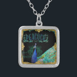 Elegant Peacock w Vintage Scrolls Baroque Roccoco Silver Plated Necklace<br><div class="desc">This decorative fashion accessory design features an elegant full face, side view of a peacock bird with spread tail feathers. The peafowl has a moody regal presence. Beautiful, classy, vintage style makes for a gorgeous design for bold modern home decor with a touch of the ancient and antique. Mixed with...</div>