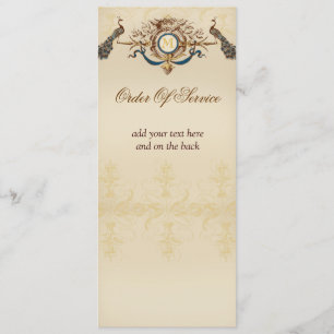 Elegant Peacock Wedding Ceremony Programs