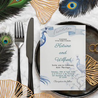 Elegant Peacock Wedding Invitation