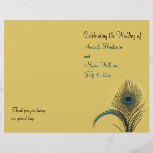 Elegant Peacock Wedding Program