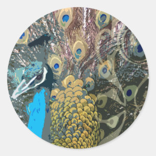 Elegant Peacock Wedding Stickers