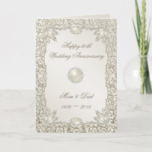 Elegant Pearl 30th Wedding Anniversary Card