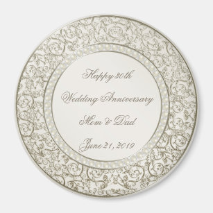 Elegant Pearl 30th Wedding Anniversary Magnet