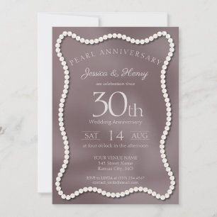 Elegant Pearl 30th Wedding Anniversary Photo Invitation