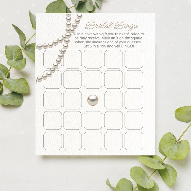 Elegant Pearl Bridal Shower Bingo Game (Creator Uploaded)