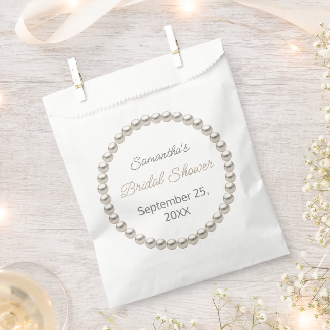 Elegant Pearl Bridal Shower Favour Bag (Clipped)