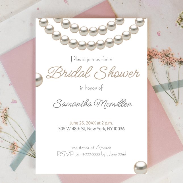 Elegant Pearl Bridal Shower  Invitation (Creator Uploaded)