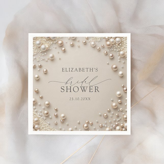 Elegant Pearl Bridal Shower Napkin (Creator Uploaded)
