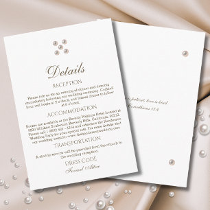 Elegant Pearl Christian Wedding Details  Enclosure Card