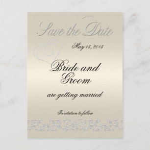 Elegant Pearl Flourish Save The Date Announcement Postcard
