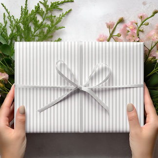 Elegant Pearl Grey Thin Stripes Wrapping Paper