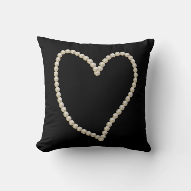 Elegant Pearl Heart Cushion (Front)