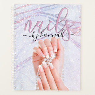 Elegant Pearl Nail Technician Chic Appointment Planner