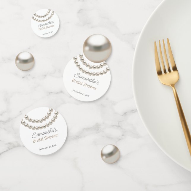 Elegant Pearl Necklace Bridal Shower Confetti (Group)