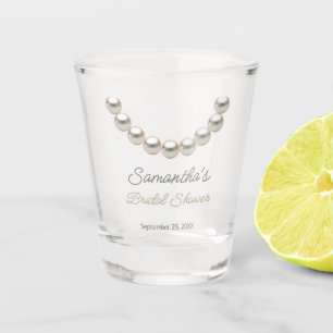 Elegant Pearl Necklace Bridal Shower Shot Glass