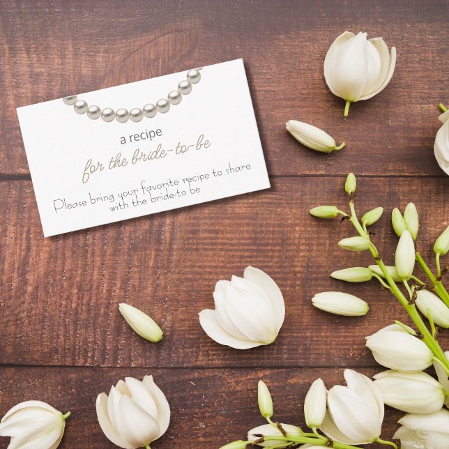 Elegant Pearl Recipe for the bride to be Enclosure Card (Creator Uploaded)
