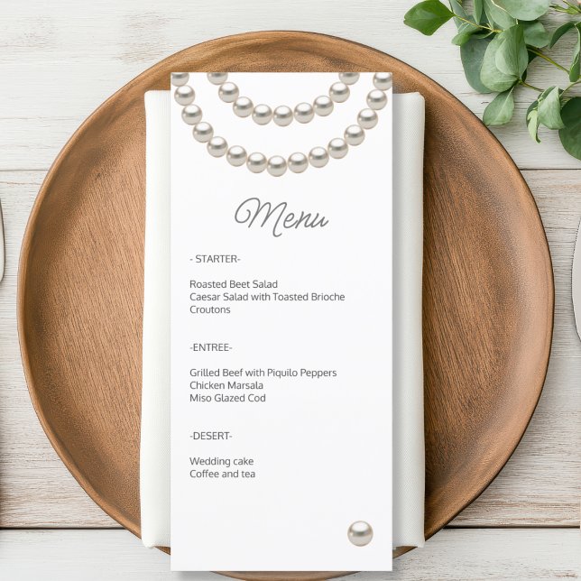 Elegant Pearl Wedding Menu (Creator Uploaded)